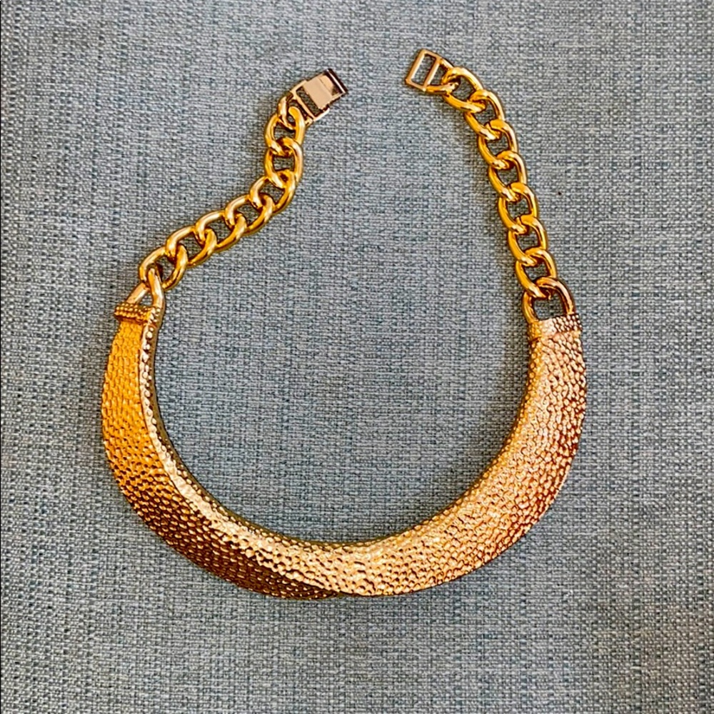 Unique Hammered Gold Statement Necklace